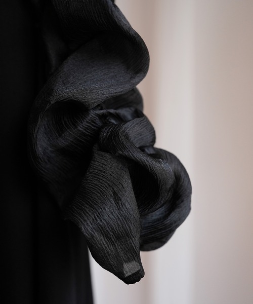 SAISON DE PAPILLON（セゾンドパピヨン）の「シアードッキングボリュームスリーブカットソーワンピース（ワンピース・レディース・ブラック・S/M/L）」の20枚目の写真