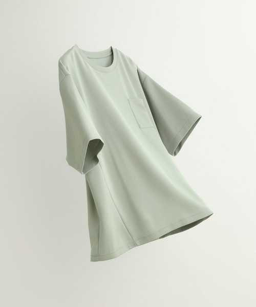 JUNRED（ジュンレッド）の「エアシルケットハーフスリーブTシャツ（Tシャツ/カットソー・メンズ・ホワイト/チャコールグレー/ミント/ブルー・LL/M/L）」の4枚目の写真