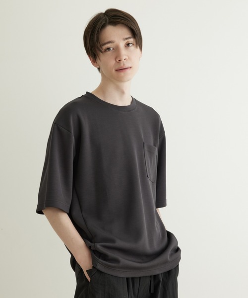 JUNRED（ジュンレッド）の「エアシルケットハーフスリーブTシャツ（Tシャツ/カットソー・メンズ・ホワイト/チャコールグレー/ミント/ブルー・LL/M/L）」の9枚目の写真