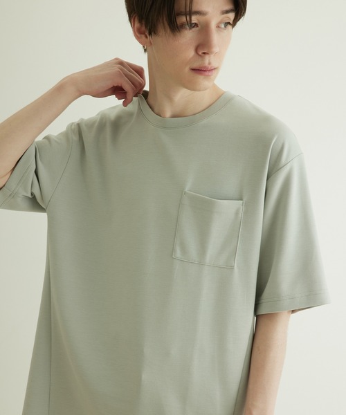 JUNRED（ジュンレッド）の「エアシルケットハーフスリーブTシャツ（Tシャツ/カットソー・メンズ・ホワイト/チャコールグレー/ミント/ブルー・LL/M/L）」の14枚目の写真