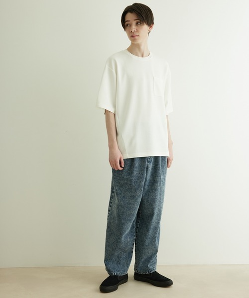 JUNRED（ジュンレッド）の「エアシルケットハーフスリーブTシャツ（Tシャツ/カットソー・メンズ・ホワイト/チャコールグレー/ミント/ブルー・LL/M/L）」の19枚目の写真