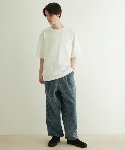 JUNRED（ジュンレッド）の「エアシルケットハーフスリーブTシャツ（Tシャツ/カットソー・メンズ・ホワイト/チャコールグレー/ミント/ブルー・LL/M/L）」の20枚目の写真