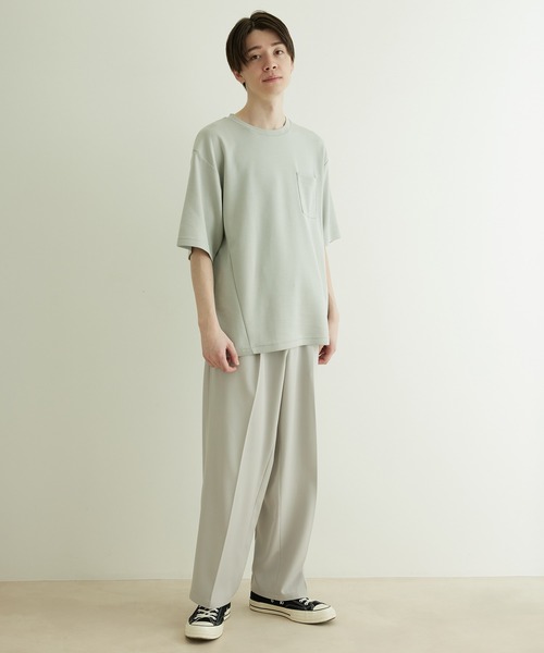 JUNRED（ジュンレッド）の「エアシルケットハーフスリーブTシャツ（Tシャツ/カットソー・メンズ・ホワイト/チャコールグレー/ミント/ブルー・LL/M/L）」の21枚目の写真