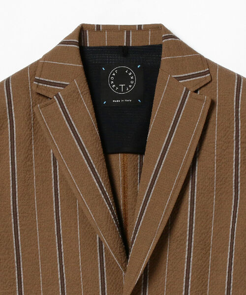 T-JACKET（ティージャケット）の「T-JACKET / シアサッカー ストライプ ジャケット（その他アウター・メンズ・ブラウン・MEDIUM/SMALL）」の2枚目の写真