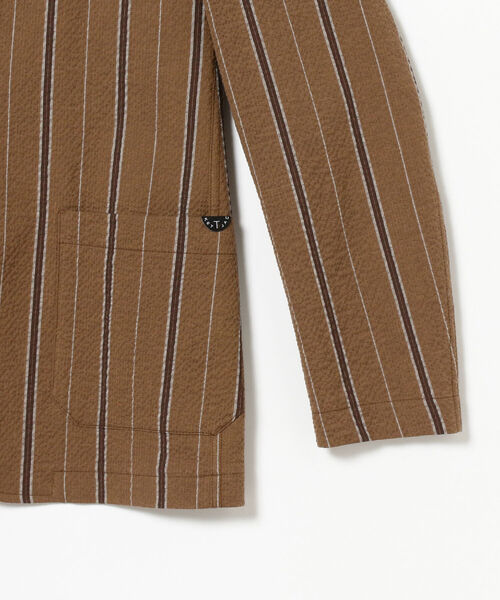 T-JACKET（ティージャケット）の「T-JACKET / シアサッカー ストライプ ジャケット（その他アウター・メンズ・ブラウン・MEDIUM/SMALL）」の4枚目の写真
