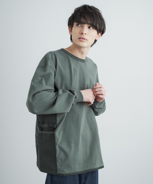 KRIFF MAYER（クリフメイヤー）の「KRIFF MAYER クリフメイヤー オーバーサイズ 接触冷感 ロングTシャツ（Tシャツ/カットソー・メンズ・チャコール/ベージュ/レッド/イエロー/グリーン・M/L/XL）」の4枚目の写真