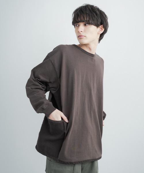 KRIFF MAYER（クリフメイヤー）の「KRIFF MAYER クリフメイヤー オーバーサイズ 接触冷感 ロングTシャツ（Tシャツ/カットソー・メンズ・チャコール/ベージュ/レッド/イエロー/グリーン・M/L/XL）」の2枚目の写真