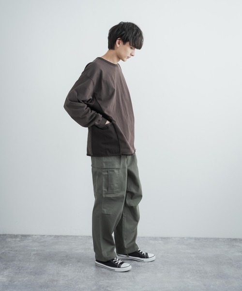 KRIFF MAYER（クリフメイヤー）の「KRIFF MAYER クリフメイヤー オーバーサイズ 接触冷感 ロングTシャツ（Tシャツ/カットソー・メンズ・チャコール/ベージュ/レッド/イエロー/グリーン・M/L/XL）」の10枚目の写真