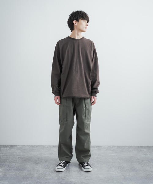 KRIFF MAYER（クリフメイヤー）の「KRIFF MAYER クリフメイヤー オーバーサイズ 接触冷感 ロングTシャツ（Tシャツ/カットソー・メンズ・チャコール/ベージュ/レッド/イエロー/グリーン・M/L/XL）」の9枚目の写真