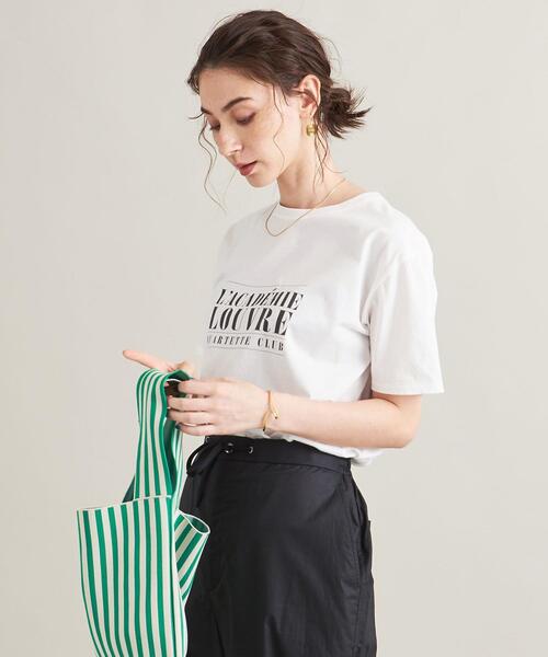 UNITED ARROWS - ユナイテッドアローズ　箔プリントチュール付きTシャツ セール】 ＜WORN FREE＞プリント Tシャツ （カットソー