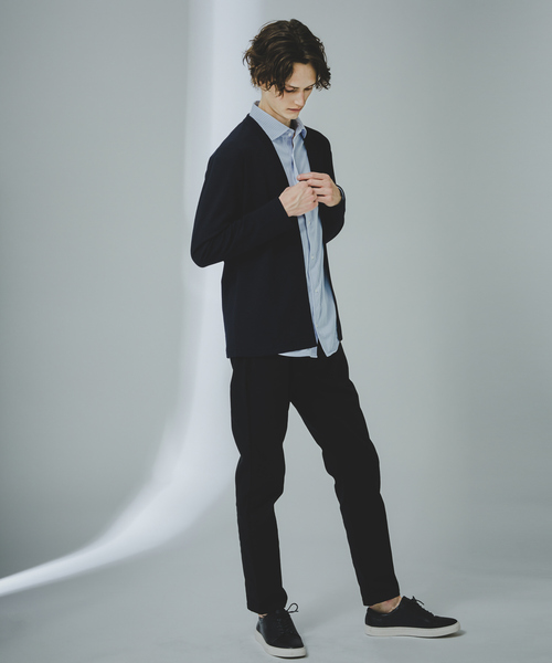 ABAHOUSE GRAY（アバハウスグレイ）の「【アンサンブル対応】フクレ ジャガード セミショール カーディガン（カーディガン/ボレロ・メンズ・モカ/グレイッシュベージュ/ネイビー・46/48）」の4枚目の写真