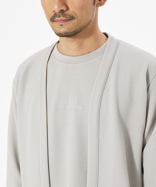 ABAHOUSE GRAY（アバハウスグレイ）の「【アンサンブル対応】フクレ ジャガード セミショール カーディガン（カーディガン/ボレロ・メンズ・モカ/グレイッシュベージュ/ネイビー・46/48）」の12枚目の写真