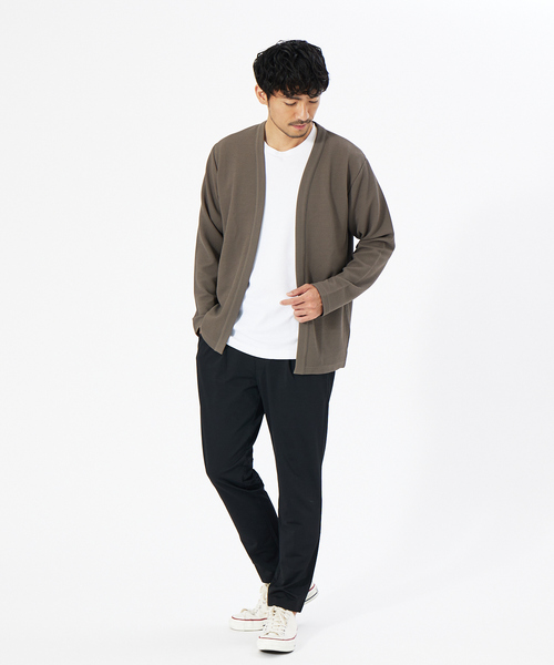 ABAHOUSE GRAY（アバハウスグレイ）の「【アンサンブル対応】フクレ ジャガード セミショール カーディガン（カーディガン/ボレロ・メンズ・モカ/グレイッシュベージュ/ネイビー・46/48）」の7枚目の写真