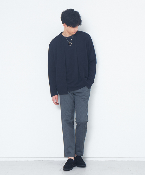 ABAHOUSE GRAY（アバハウスグレイ）の「【アンサンブル対応】フクレ ジャガード セミショール カーディガン（カーディガン/ボレロ・メンズ・モカ/グレイッシュベージュ/ネイビー・46/48）」の15枚目の写真