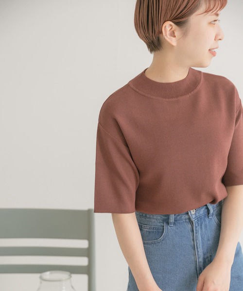 ITEMS URBANRESEARCH（アイテムズ アーバンリサーチ）の「ソウバリハンソデニット（ニット/セーター・レディース・ブラック/ブラウン/オフホワイト/グリーン/オレンジ/モカ・FREE）」の4枚目の写真