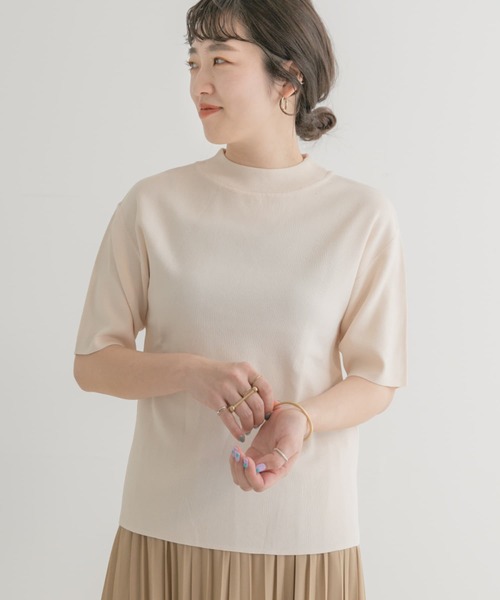 ITEMS URBANRESEARCH（アイテムズ アーバンリサーチ）の「ソウバリハンソデニット（ニット/セーター・レディース・ブラック/ブラウン/オフホワイト/グリーン/オレンジ/モカ・FREE）」の2枚目の写真