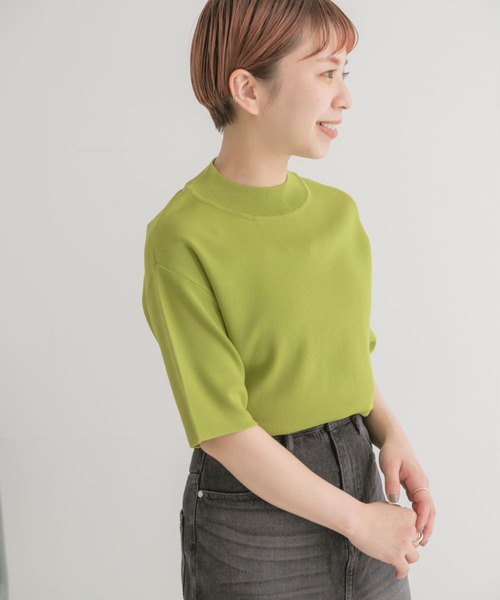 ITEMS URBANRESEARCH（アイテムズ アーバンリサーチ）の「ソウバリハンソデニット（ニット/セーター・レディース・ブラック/ブラウン/オフホワイト/グリーン/オレンジ/モカ・FREE）」の6枚目の写真