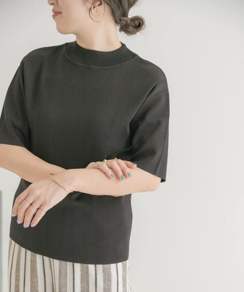 ITEMS URBANRESEARCH（アイテムズ アーバンリサーチ）の「ソウバリハンソデニット（ニット/セーター・レディース・ブラック/ブラウン/オフホワイト/グリーン/オレンジ/モカ・FREE）」の3枚目の写真