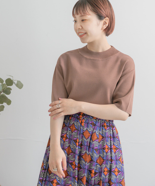 ITEMS URBANRESEARCH（アイテムズ アーバンリサーチ）の「ソウバリハンソデニット（ニット/セーター・レディース・ブラック/ブラウン/オフホワイト/グリーン/オレンジ/モカ・FREE）」の5枚目の写真