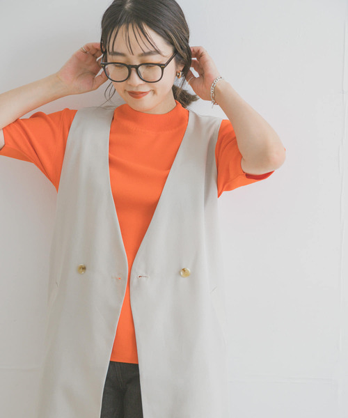 ITEMS URBANRESEARCH（アイテムズ アーバンリサーチ）の「ソウバリハンソデニット（ニット/セーター・レディース・ブラック/ブラウン/オフホワイト/グリーン/オレンジ/モカ・FREE）」の9枚目の写真