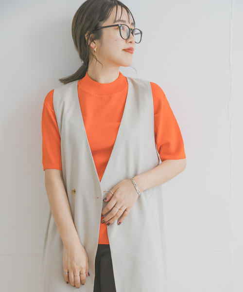 ITEMS URBANRESEARCH（アイテムズ アーバンリサーチ）の「ソウバリハンソデニット（ニット/セーター・レディース・ブラック/ブラウン/オフホワイト/グリーン/オレンジ/モカ・FREE）」の8枚目の写真