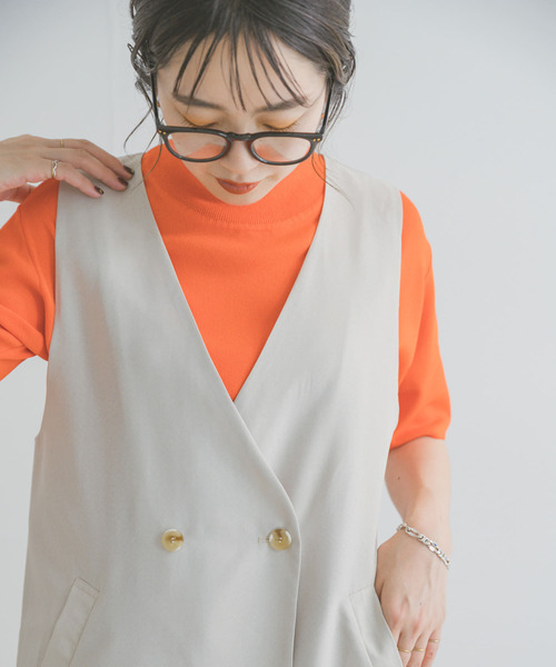 ITEMS URBANRESEARCH（アイテムズ アーバンリサーチ）の「ソウバリハンソデニット（ニット/セーター・レディース・ブラック/ブラウン/オフホワイト/グリーン/オレンジ/モカ・FREE）」の7枚目の写真