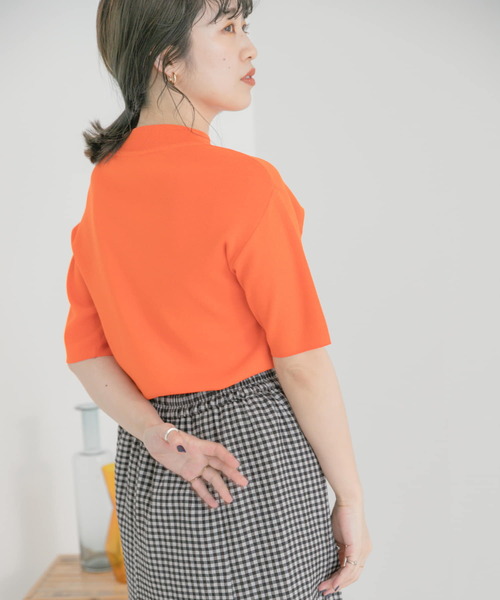 ITEMS URBANRESEARCH（アイテムズ アーバンリサーチ）の「ソウバリハンソデニット（ニット/セーター・レディース・ブラック/ブラウン/オフホワイト/グリーン/オレンジ/モカ・FREE）」の18枚目の写真