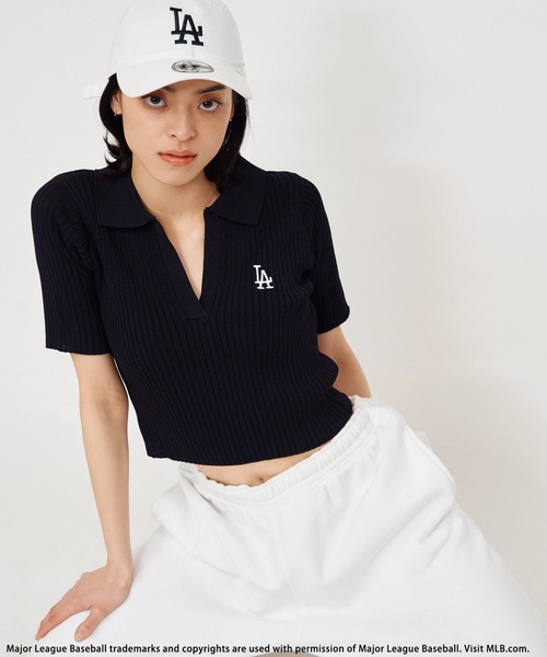 BACK TO THE FIELD（バック トゥー ザ フィールド）の「【MLB】ワンポイントロゴポロニット（ニット/セーター・レディース・ホワイト/ブラック/オレンジ・FREE）」の3枚目の写真