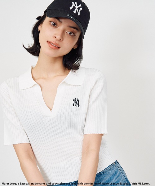 BACK TO THE FIELD（バック トゥー ザ フィールド）の「【MLB】ワンポイントロゴポロニット（ニット/セーター・レディース・ホワイト/ブラック/オレンジ・FREE）」の8枚目の写真