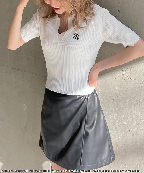 BACK TO THE FIELD（バック トゥー ザ フィールド）の「【MLB】ワンポイントロゴポロニット（ニット/セーター・レディース・ホワイト/ブラック/オレンジ・FREE）」の18枚目の写真