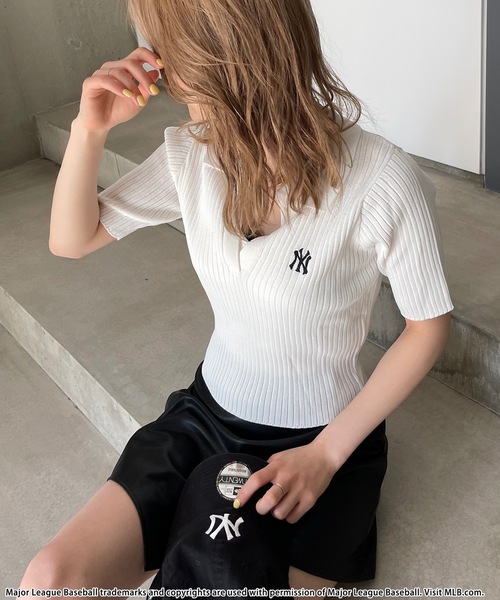 BACK TO THE FIELD（バック トゥー ザ フィールド）の「【MLB】ワンポイントロゴポロニット（ニット/セーター・レディース・ホワイト/ブラック/オレンジ・FREE）」の19枚目の写真