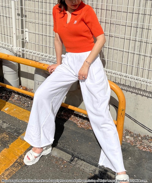 BACK TO THE FIELD（バック トゥー ザ フィールド）の「【MLB】ワンポイントロゴポロニット（ニット/セーター・レディース・ホワイト/ブラック/オレンジ・FREE）」の16枚目の写真