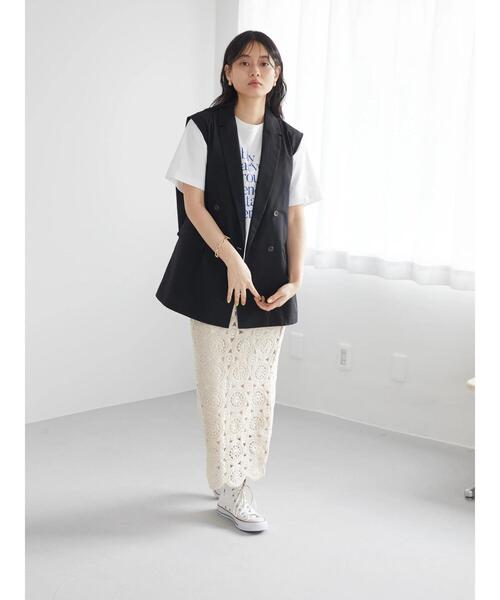 AMERICAN HOLIC(アメリカンホリック)の「ロゴカット半袖プルオーバー(Tシャツ/カットソー・レディース・オフホワイト/グリーン/ネイビー/アイボリー・L/M)」の18枚目の写真