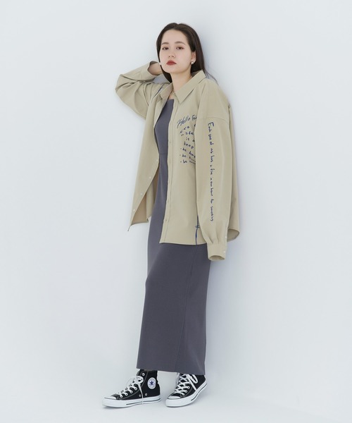 TINA:JOJUN(ティーナジョジュン)の「ユニセックス プリントシャツ TINA:JOJUN(シャツ/ブラウス・レディース・クリアブラウン/グリーン・M)」の4枚目の写真