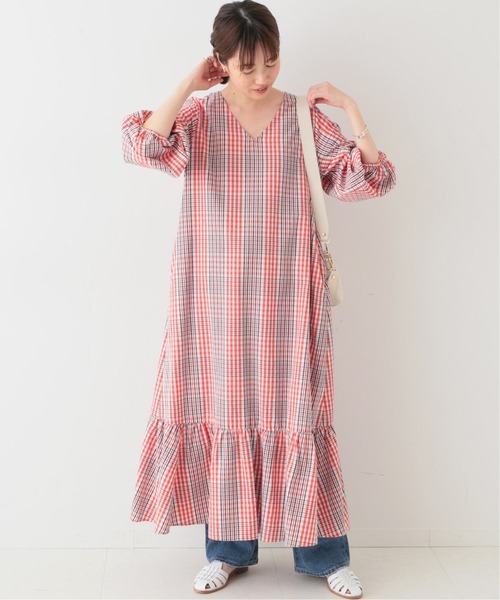 チェックティアードワンピース ワンピース ドレス 手洗い可能 Slobe ワンピース ワンピース Slobe Iena スローブイエナ の