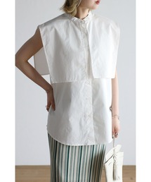 Bonjour Sagan | 【2022 S/S 新作】ヨークデザインノースリーブシャツ(シャツ/ブラウス)