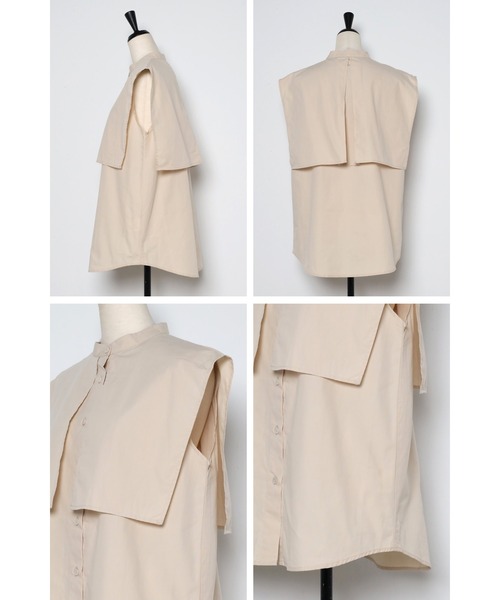 Bonjour Sagan(ボンジュールサガン)の「ヨークデザインノースリーブシャツ(シャツ/ブラウス・レディース・ベージュ/オフホワイト・FREE)」の22枚目の写真