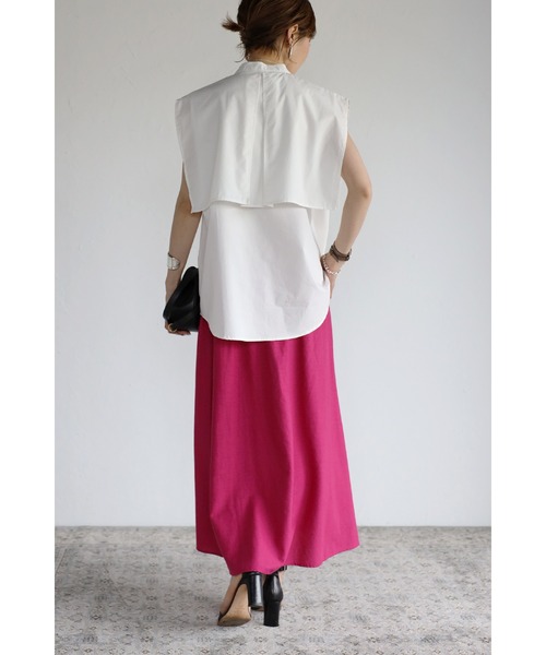 Bonjour Sagan(ボンジュールサガン)の「ヨークデザインノースリーブシャツ(シャツ/ブラウス・レディース・ベージュ/オフホワイト・FREE)」の7枚目の写真