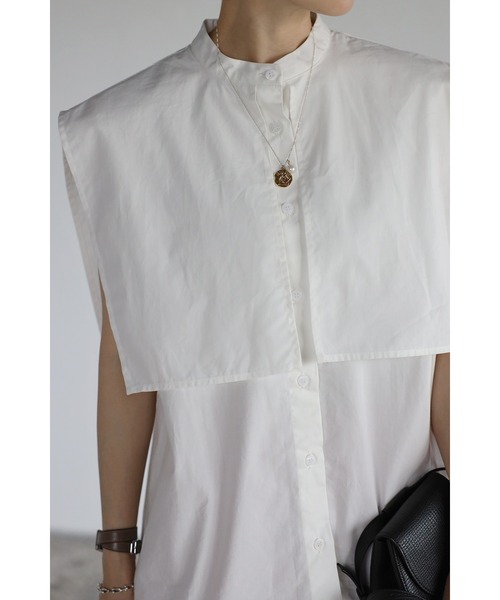 Bonjour Sagan(ボンジュールサガン)の「ヨークデザインノースリーブシャツ(シャツ/ブラウス・レディース・ベージュ/オフホワイト・FREE)」の8枚目の写真