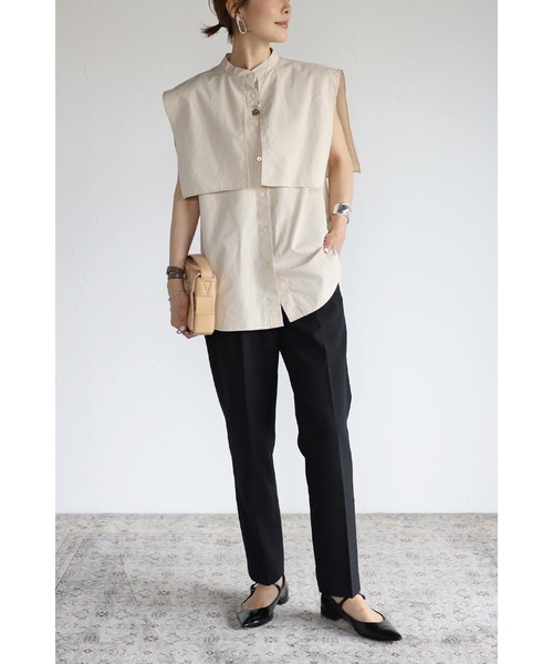 Bonjour Sagan(ボンジュールサガン)の「ヨークデザインノースリーブシャツ(シャツ/ブラウス・レディース・ベージュ/オフホワイト・FREE)」の11枚目の写真