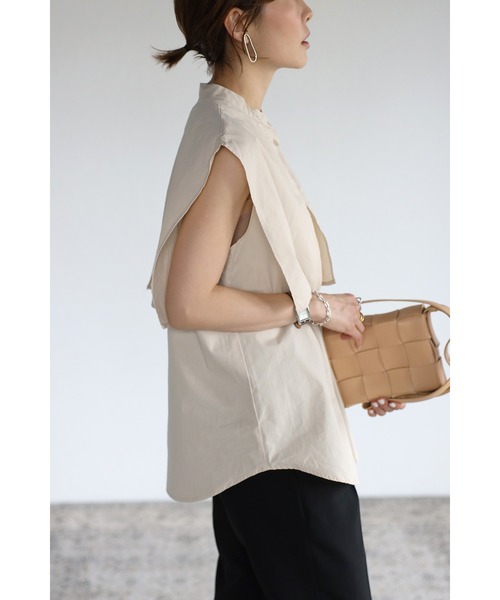 Bonjour Sagan(ボンジュールサガン)の「ヨークデザインノースリーブシャツ(シャツ/ブラウス・レディース・ベージュ/オフホワイト・FREE)」の12枚目の写真