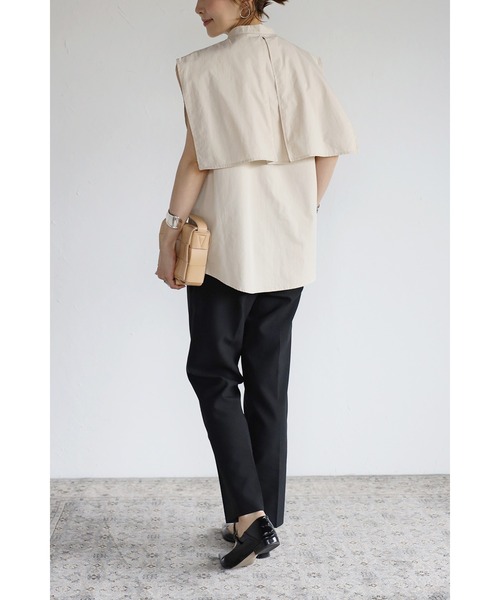 Bonjour Sagan(ボンジュールサガン)の「ヨークデザインノースリーブシャツ(シャツ/ブラウス・レディース・ベージュ/オフホワイト・FREE)」の15枚目の写真