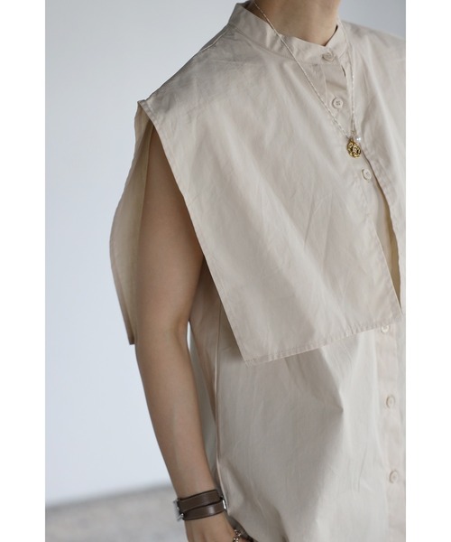 Bonjour Sagan(ボンジュールサガン)の「ヨークデザインノースリーブシャツ(シャツ/ブラウス・レディース・ベージュ/オフホワイト・FREE)」の17枚目の写真