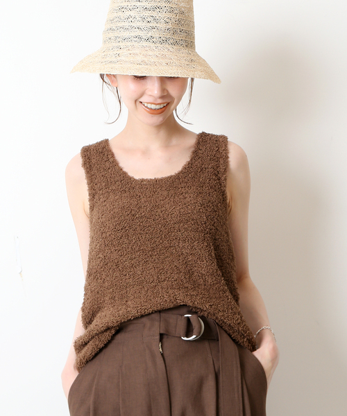 SLOBE IENA(スローブイエナ)の「【MISSING YOU ALREADY】 TOWEL YARN ニット(ニット/セーター・レディース・イエロー/ブラウン・FREE)」の2枚目の写真