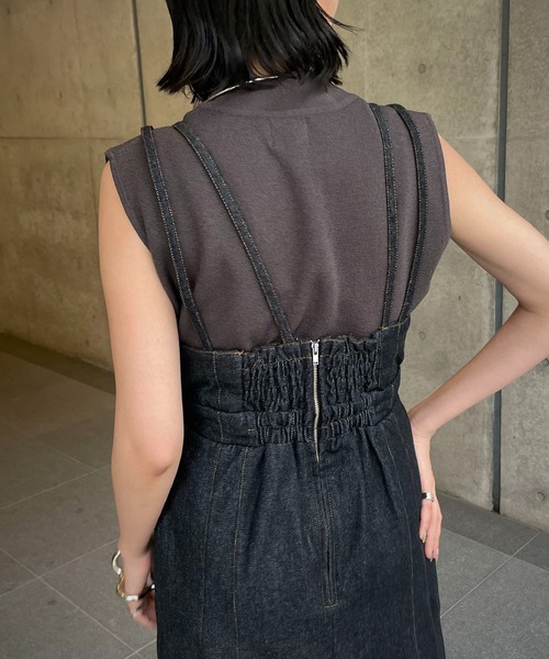 &g'aime（アンジェム）の「【&g’aime】デニムレイヤードワンピース（ワンピース・レディース・ブラック/グレイッシュベージュ/ネイビー・FREE）」の14枚目の写真