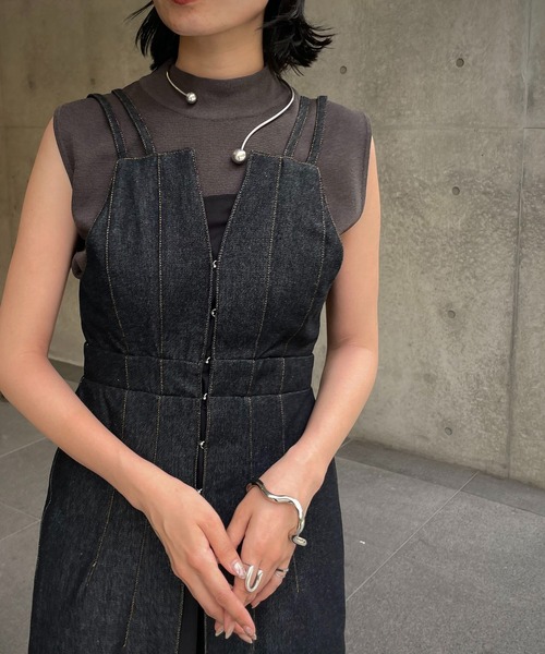 &g'aime（アンジェム）の「【&g’aime】デニムレイヤードワンピース（ワンピース・レディース・ブラック/グレイッシュベージュ/ネイビー・FREE）」の10枚目の写真