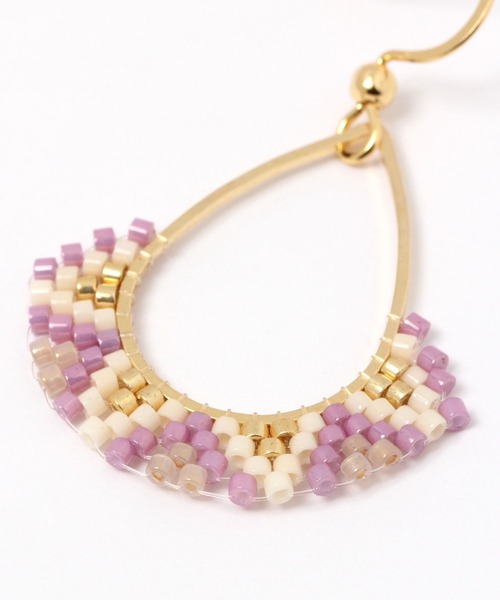 niko and...（ニコアンド）の「ビーズコンビフックピアス（ピアス（両耳用）・レディース・ホワイト/ブラウン/オレンジ/グリーン・0）」の6枚目の写真