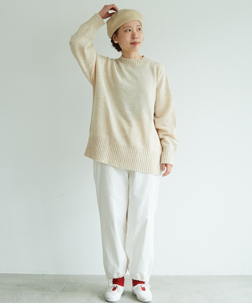 aimer le mieux（エメルミュー）の「aimer ラム/ナイロン 撚杢スタンドプルオーバー（ニット/セーター・レディース・ブルー/グリーン/その他/サーモンピンク/キナリ・FREE）」の10枚目の写真