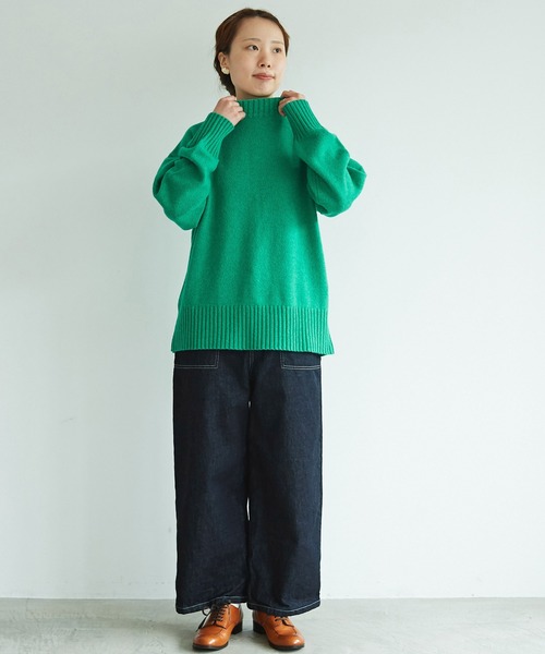 aimer le mieux（エメルミュー）の「aimer ラム/ナイロン 撚杢スタンドプルオーバー（ニット/セーター・レディース・ブルー/グリーン/その他/サーモンピンク/キナリ・FREE）」の19枚目の写真