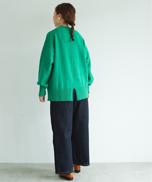 aimer le mieux（エメルミュー）の「aimer ラム/ナイロン 撚杢スタンドプルオーバー（ニット/セーター・レディース・ブルー/グリーン/その他/サーモンピンク/キナリ・FREE）」の20枚目の写真